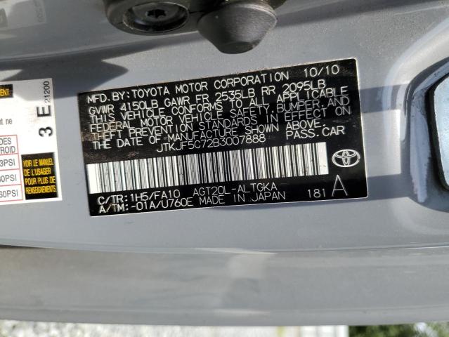 JTKJF5C72B3007888 - 2011 TOYOTA SCION TC 银色 照片 13