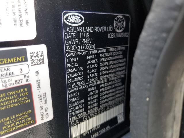 SALGV5SE2LA592532 - 2020 LAND ROVER RANGE ROVE AUTOBIOGRAPHY BLACK photo 14