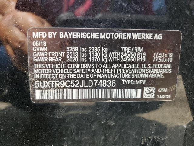 5UXTR9C52JLD74836 - 2018 BMW X3 XDRIVE30I BLACK photo 14