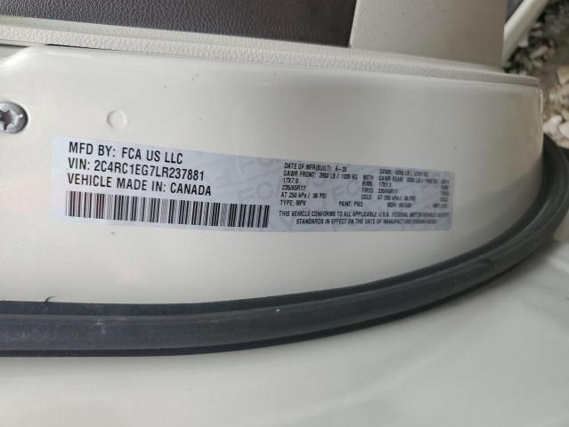2C4RC1EG7LR237881 - 2020 CHRYSLER PACIFICA TOURING L PLUS CREAM photo 12
