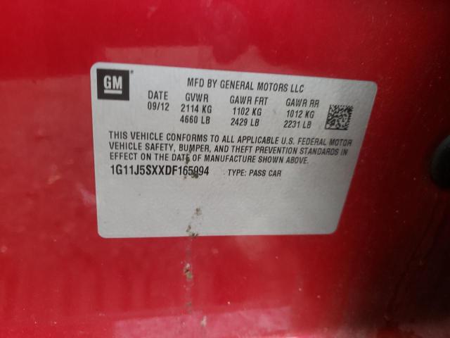 1G11J5SXXDF165994 - 2013 CHEVROLET MALIBU LTZ წითელი ფოტო 12