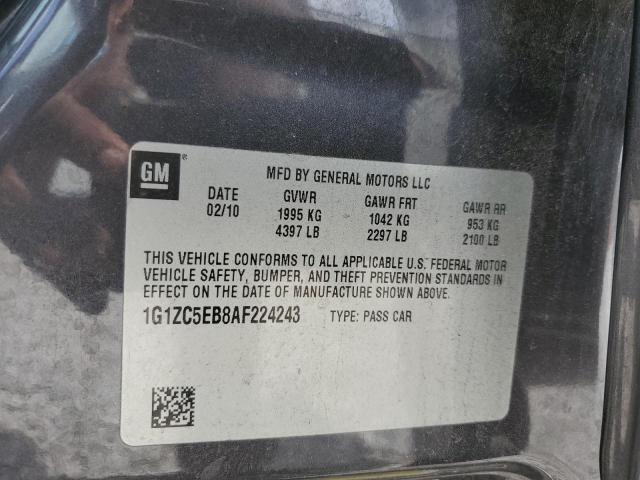 1G1ZC5EB8AF224243 - 2010 CHEVROLET MALIBU 1LT GRAY photo 13