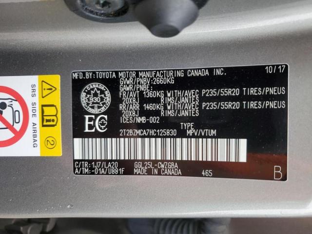 2T2BZMCA7HC125830 - 2017 LEXUS RX 350 BASE 银色 照片 13