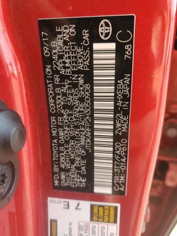 JTDKARFP2H3050908 - 2017 TOYOTA PRIUS PRIM 红色 照片 12