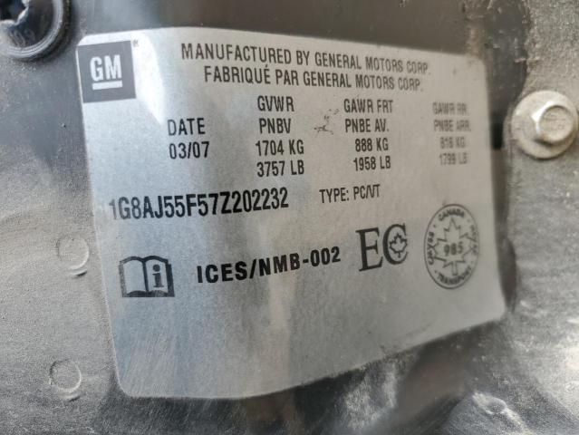 1G8AJ55F57Z202232 - 2007 SATURN ION LEVEL 2 GREEN photo 12