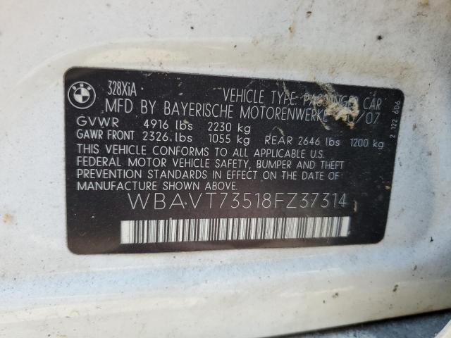 WBAVT73518FZ37314 - 2008 BMW 328 XIT WHITE photo 12