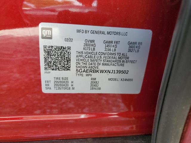5GAERBKWXNJ139502 - 2022 BUICK ENCLAVE ESSENCE მუქწითელი ფოტო 14
