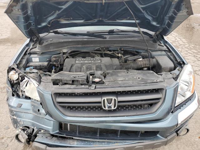 2HKYF18675H517919 - 2005 HONDA PILOT EXL BLUE photo 12