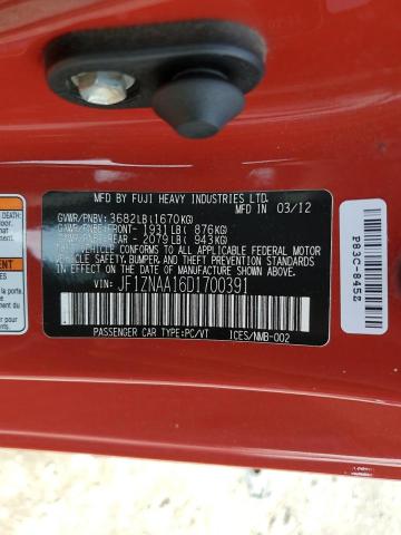 JF1ZNAA16D1700391 - 2013 TOYOTA SCION FR-S RED photo 12