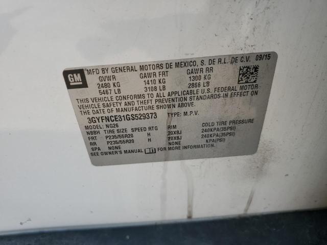 3GYFNCE31GS529373 - 2016 CADILLAC SRX PERFORMANCE COLLECTION WHITE photo 13