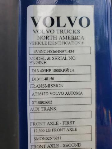 4V4NC9EG6HN971434 - 2017 VOLVO VN VNL BLUE photo 10