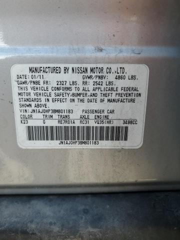 JN1AJ0HP3BM801183 - 2011 INFINITI EX35 BASE Արծաթագույն լուսանկար 12