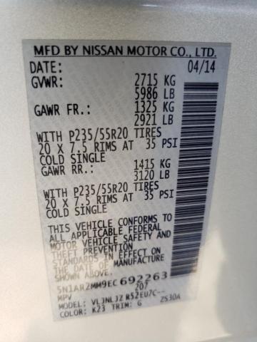 5N1AR2MM9EC692263 - 2014 NISSAN PATHFINDER S SILVER photo 14