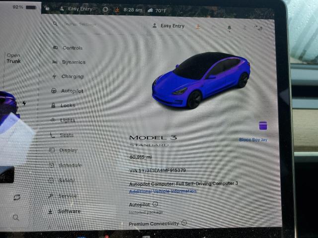 5YJ3E1EA4MF915379 - 2021 TESLA MODEL 3 SILVER photo 9