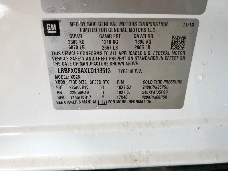 LRBFXCSAXLD113513 - 2020 BUICK ENVISION ESSENCE أبيض صورة 13