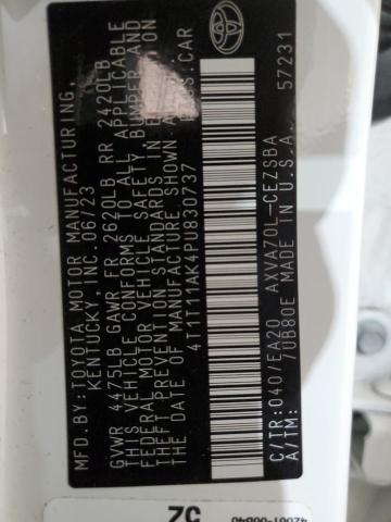 4T1T11AK4PU830737 - 2023 TOYOTA CAMRY SE NIGHT SHADE WHITE photo 13