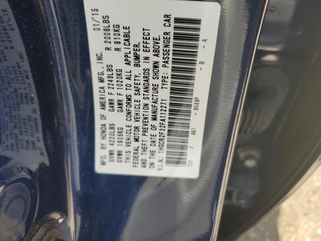 1HGCR2F32FA112271 - 2015 HONDA ACCORD LX BLUE photo 12