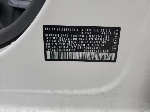 3VWDB7AJ2HM404239 - 2017 VOLKSWAGEN JETTA SE WHITE photo 12