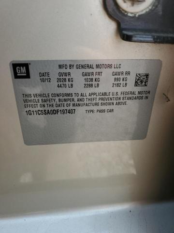 1G11C5SA0DF197407 - 2013 CHEVROLET MALIBU 1LT GOLD photo 12