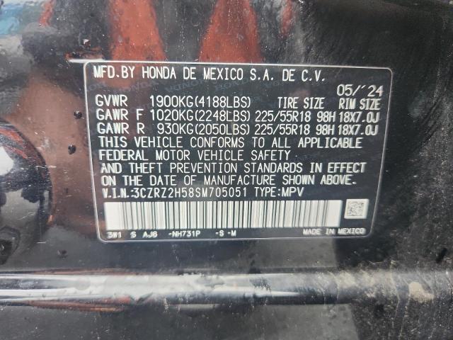 3CZRZ2H58SM705051 - 2025 HONDA HR-V SPORT BLACK photo 12