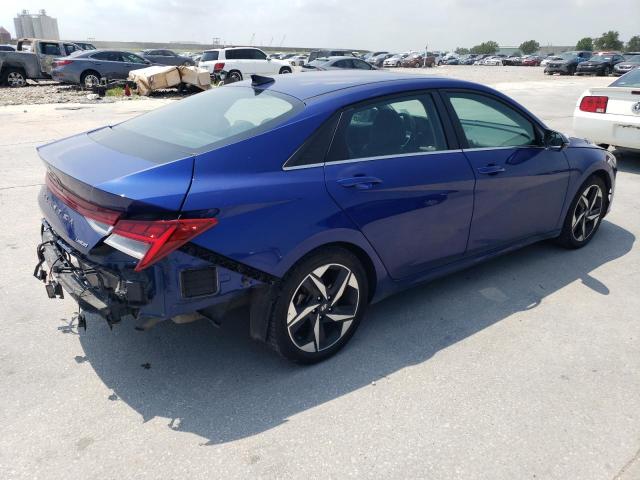 5NPLP4AG3MH012289 - 2021 HYUNDAI ELANTRA LIMITED BLUE photo 3