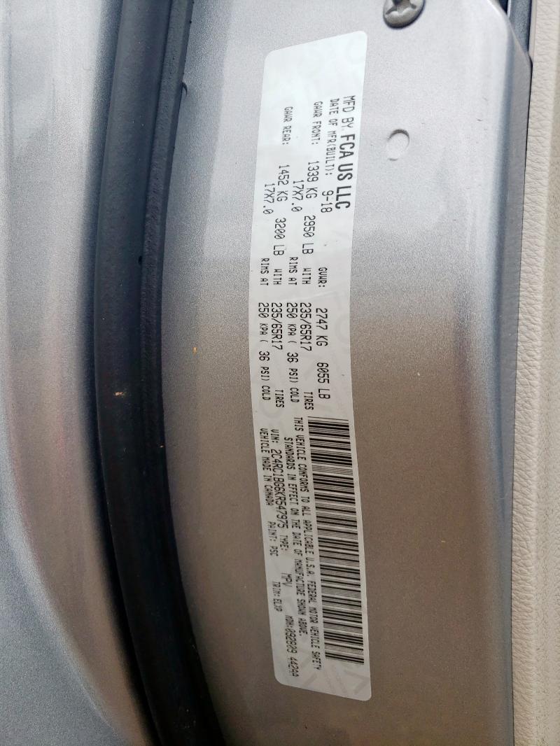 2C4RC1BG6KR547975 - 2019 CHRYSLER PACIFICA TOURING L SILVER photo 13