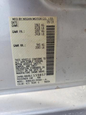 1N4BL4BV8LC159857 - 2020 NISSAN ALTIMA S SILVER photo 12