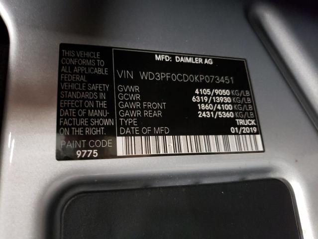 WD3PF0CD0KP073451 - 2019 MERCEDES-BENZ SPRINTER 2500/3500 SILVER photo 14