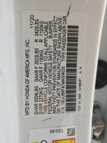 19UUB6F41MA004035 - 2021 ACURA TLX TECHNOLOGY WHITE photo 13