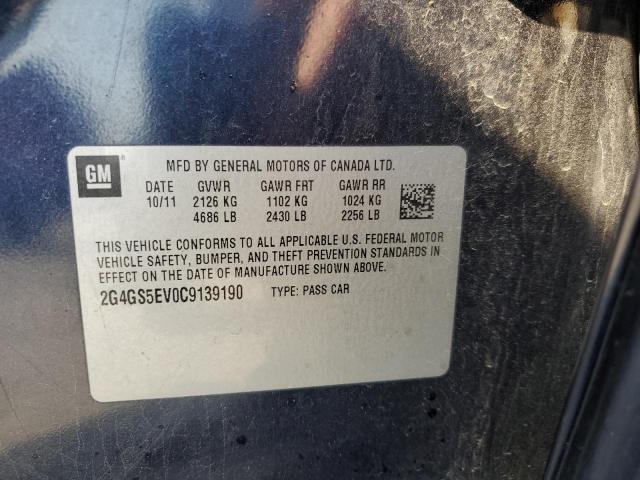 2G4GS5EV0C9139190 - 2012 BUICK REGAL PREMIUM BLUE photo 12