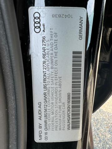 WAUHGAFC9GN160880 - 2016 AUDI A6 PRESTIGE შავი ფოტო 10