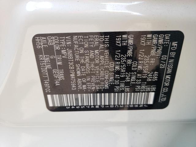 JN8BT3CB1PW475943 - 2023 NISSAN ROGUE SL WHITE photo 13