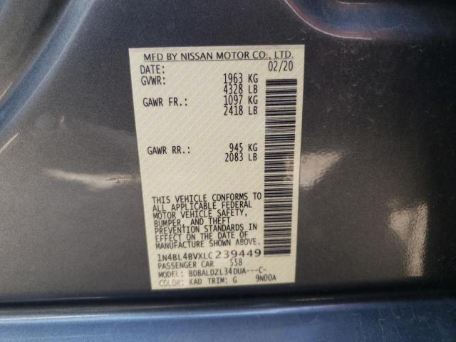 1N4BL4BVXLC239449 - 2020 NISSAN ALTIMA S GRAY photo 12