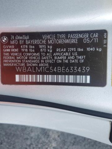 WBALM1C54BE633439 - 2011 BMW Z4 SDRIVE35IS 银色 照片 12