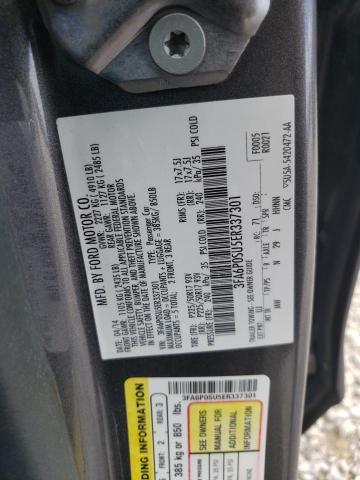 3FA6P0SU5ER337301 - 2014 FORD FUSION TITANIUM PHEV GRAY photo 12