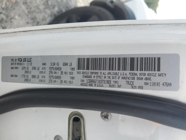 1C6RR6GT1KS731969 - 2019 RAM 1500 CLASS SLT 白色 照片 12