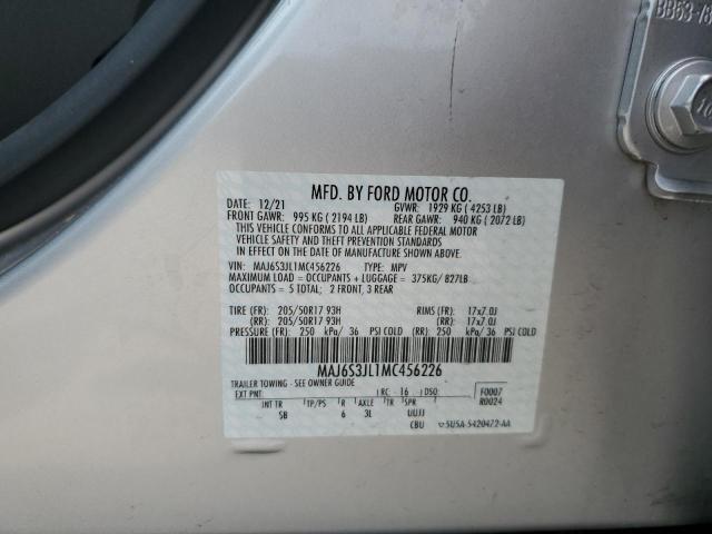 MAJ6S3JL1MC456226 - 2021 FORD ECOSPORT SES SILVER photo 13