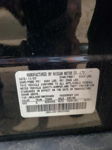 JNKAJ09F78M350480 - 2008 INFINITI EX35 BASE Սև լուսանկար 12
