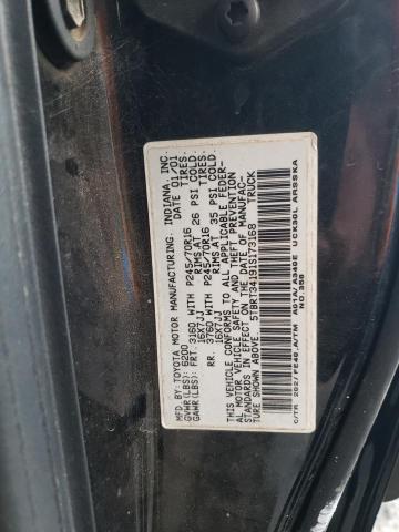 5TBRT34191S173168 - 2001 TOYOTA TUNDRA ACCESS CAB BLACK photo 12