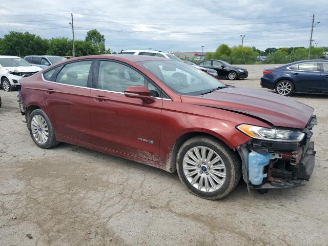 3FA6P0LU4ER148279 - 2014 FORD FUSION SE HYBRID BURGUNDY photo 4