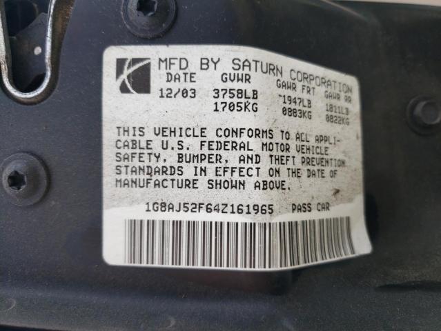 1G8AJ52F64Z161965 - 2004 SATURN ION LEVEL 2 金色 照片 12