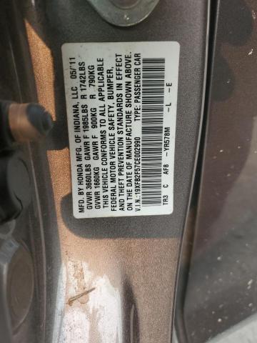 19XFB2F57CE002990 - 2012 HONDA CIVIC LX CHARCOAL photo 12