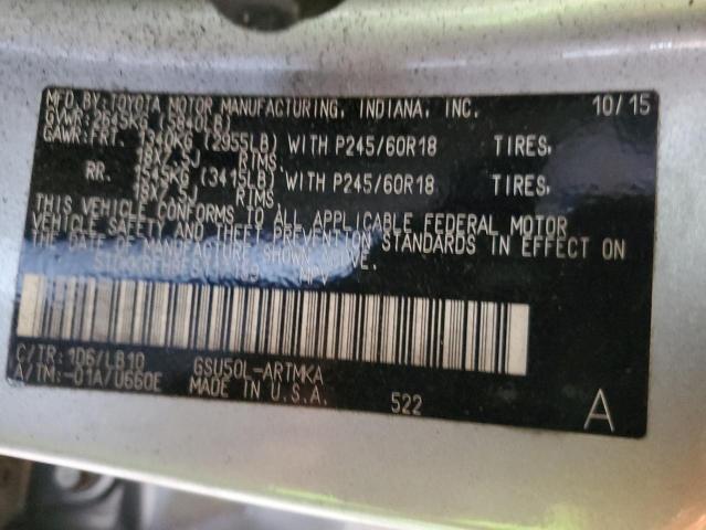 5TDKKRFH8FS117139 - 2015 TOYOTA HIGHLANDER XLE Gümüş foto 13