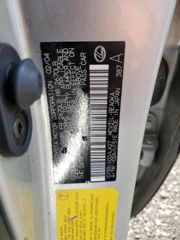 JTHBA30G945032182 - 2004 LEXUS ES 330 SILVER photo 12