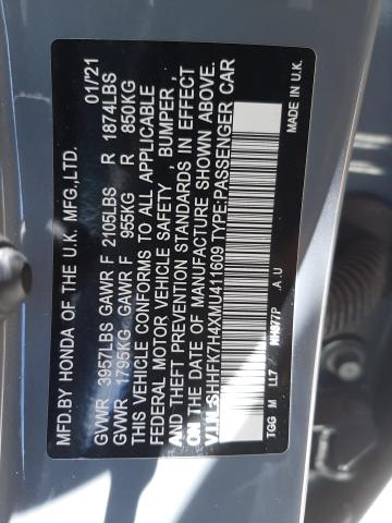 SHHFK7H4XMU411609 - 2021 HONDA CIVIC SPORT 灰色 照片 12
