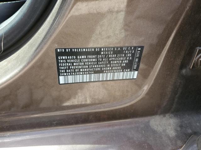 3VW2K7AJ3EM236744 - 2014 VOLKSWAGEN JETTA BASE BROWN photo 12