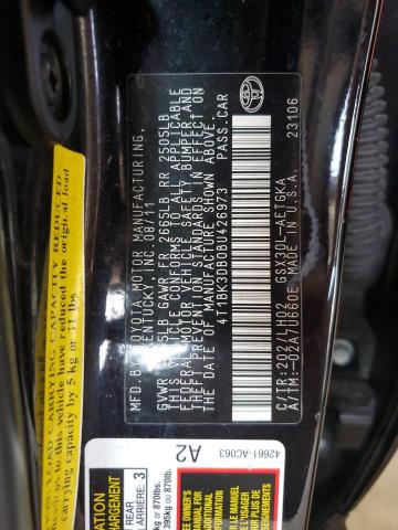 4T1BK3DB0BU426973 - 2011 TOYOTA AVALON BASE Qara foto 12