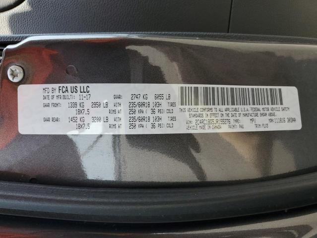 2C4RC1BG5JR155276 - 2018 CHRYSLER PACIFICA TOURING L CHARCOAL photo 13