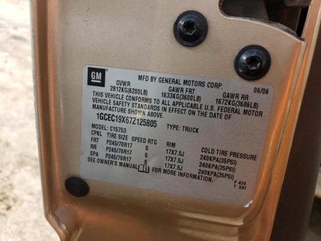 1GCEC19X67Z125805 - 2007 CHEVROLET SILVERADO C1500 CLASSIC Qızıl foto 12