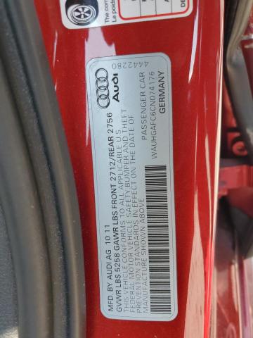 WAUHGAFC6CN074176 - 2012 AUDI A6 PRESTIGE Qırmızı foto 12